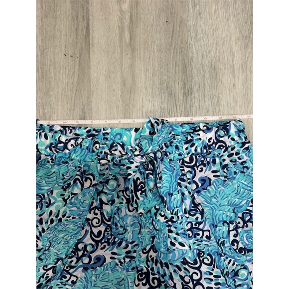 Lilly Pulitzer Mylee Shorts Womens Size 6 Blue Tropical Tie Front Resort - Picture 4 of 7